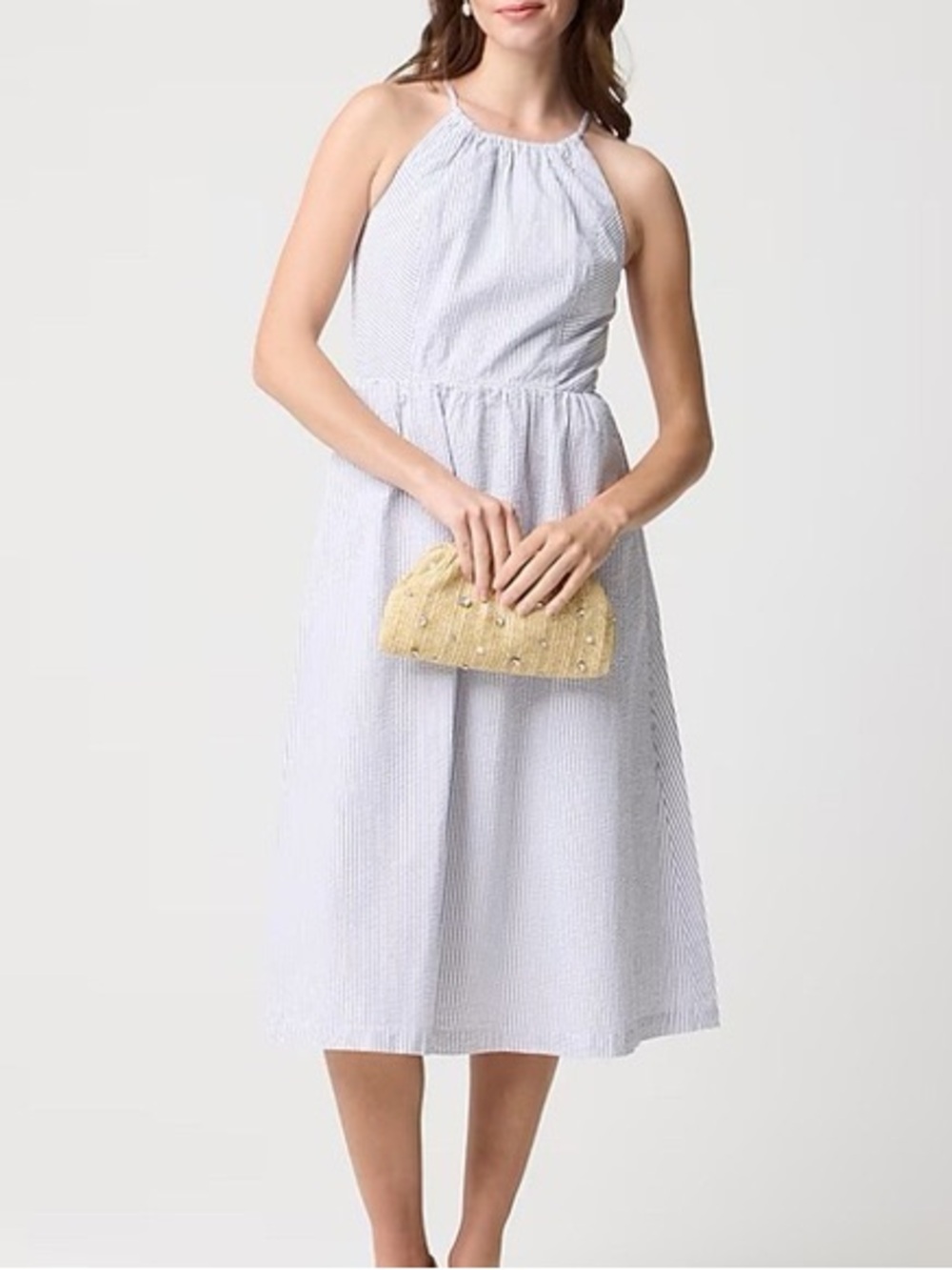 J. Crew Navy & White Striped Sundress